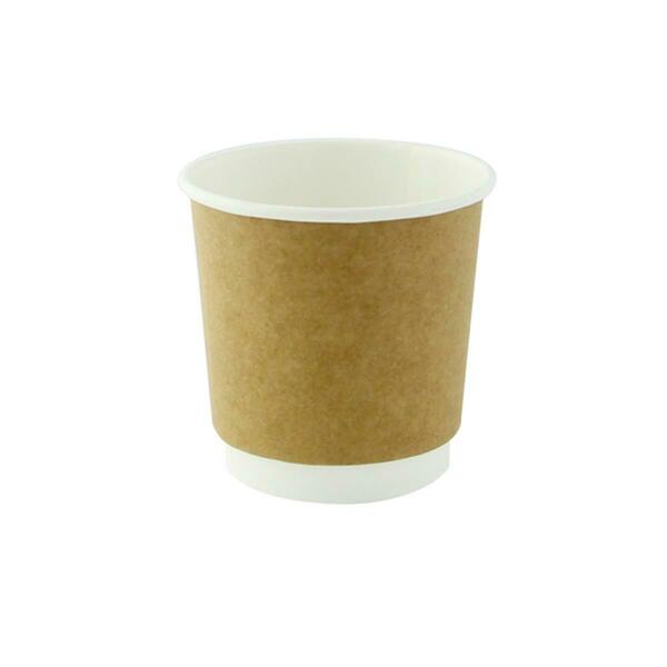 Packnwood 4 oz Double Wall Kraft Compostable Paper Cups, 2.4 x 2.4 in. 210GCDW4K